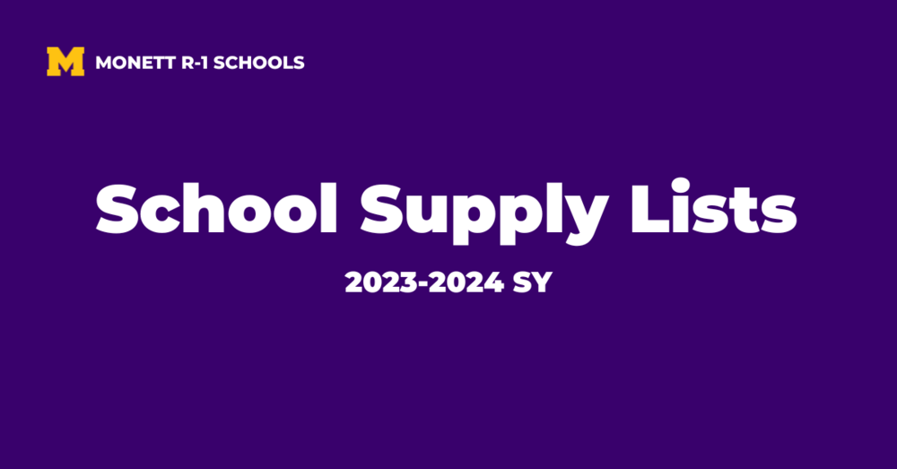 School Supply Lists 2023-2024 SY