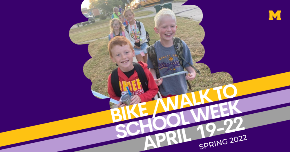 Bike/Walk to School April 19-22 Spring 2022