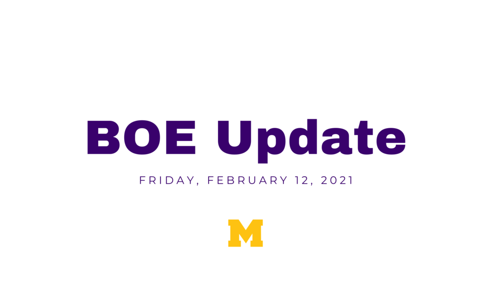BOE Update - Feb. 12, 2021