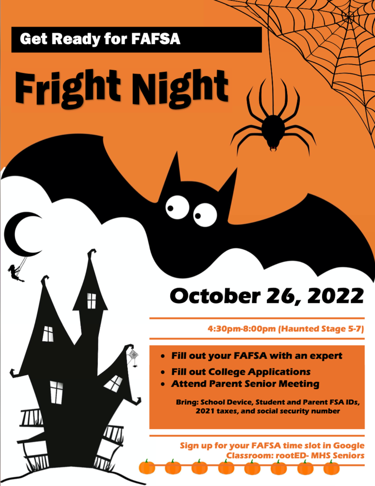 FAFSA Fright Night October 26, 2022 from 