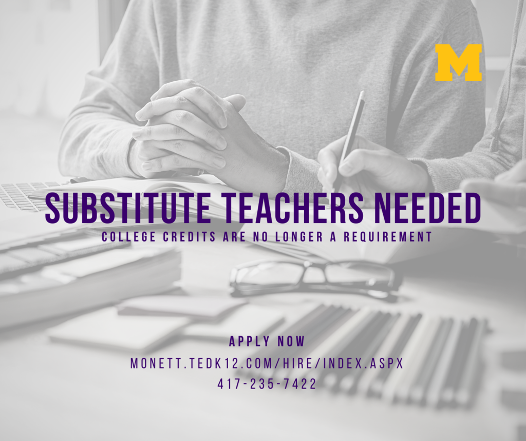 Substitute Teachers Needed 