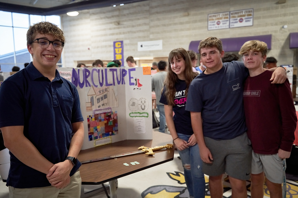 Students posing for a photo during the Culture Fair.