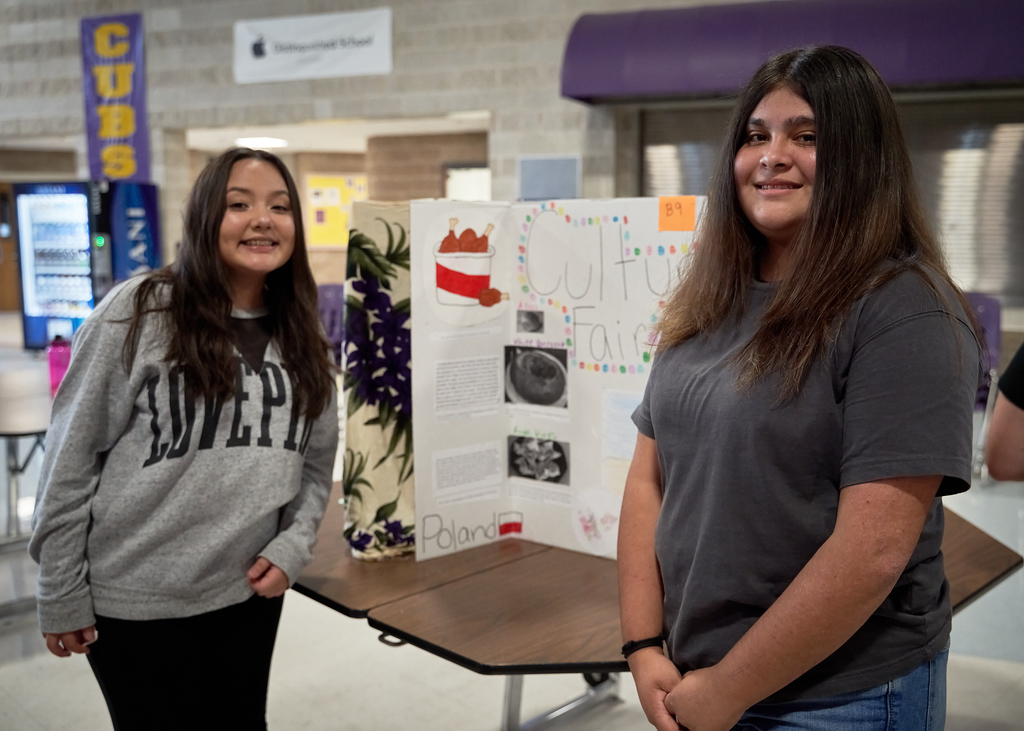 Students posing for a photo during the Culture Fair.