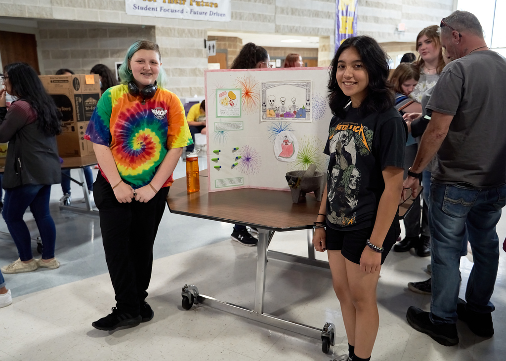 Students posing for a photo during the Culture Fair.