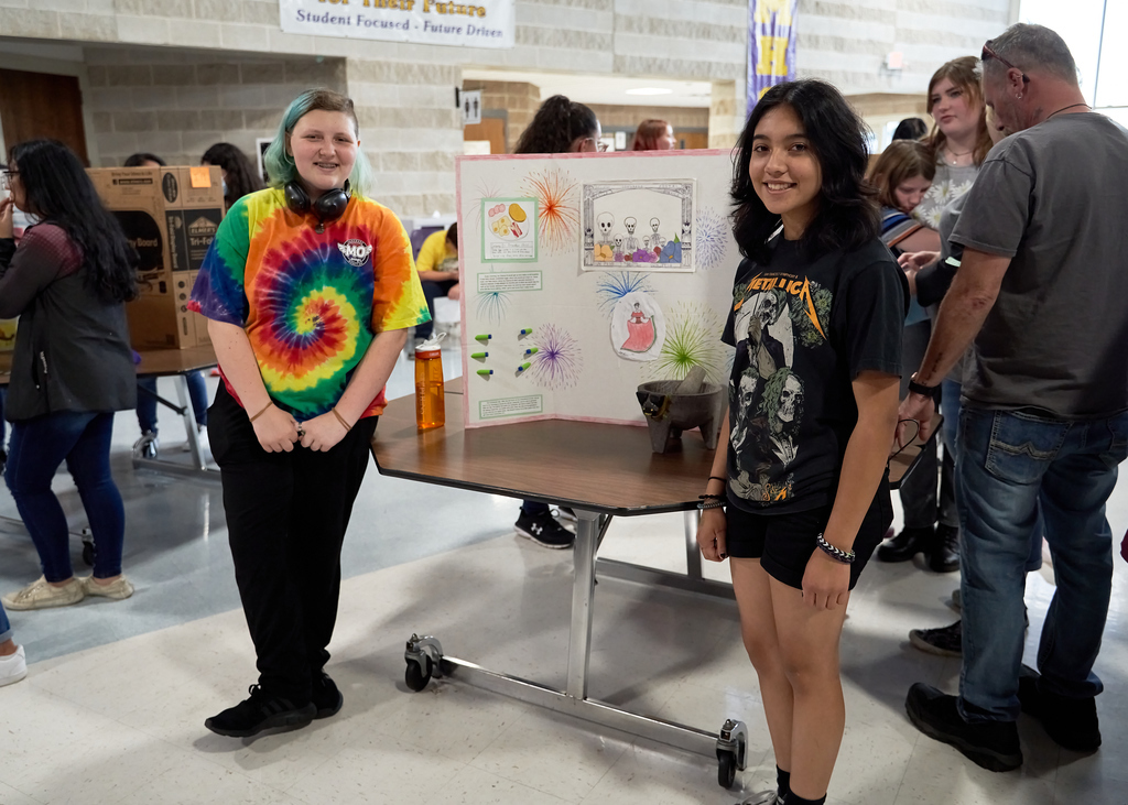 Students posing for a photo during the Culture Fair. 