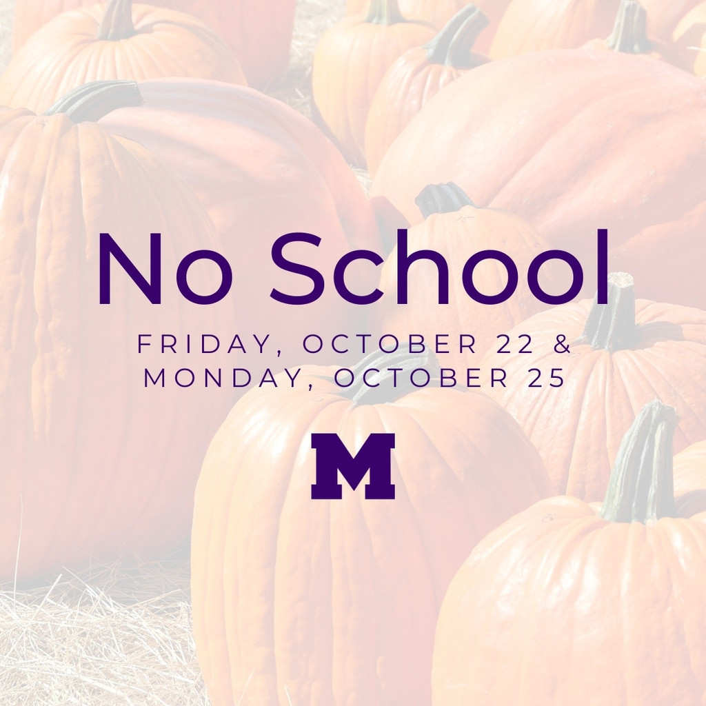 No school on October 22 and 25th . 