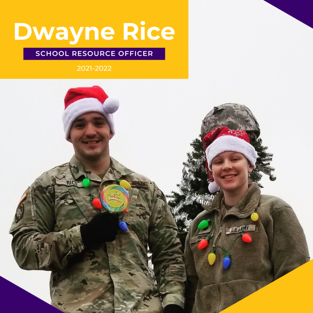 Feature Friday - Officer Dwayne Rice and wife in photo. 