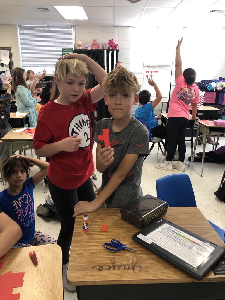 Fourth graders in K. Brown and Mrs. Allen’s class worked on creating pentominoes based on characteristics. They learned about parallel and perpendicular sides, lines of symmetry, and area and perimeter. 