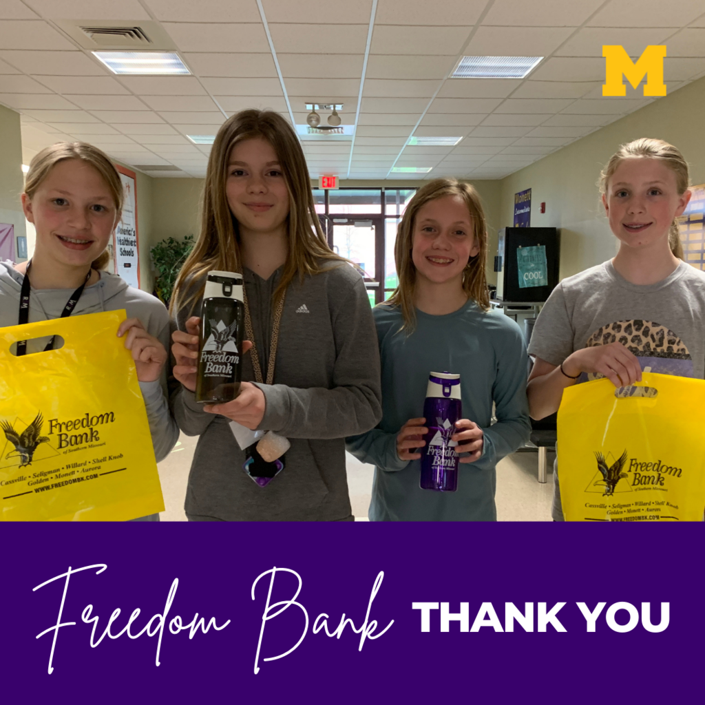 We thank Freedom Bank for donating water bottles and plastic bags! These items are greatly appreciated!! 