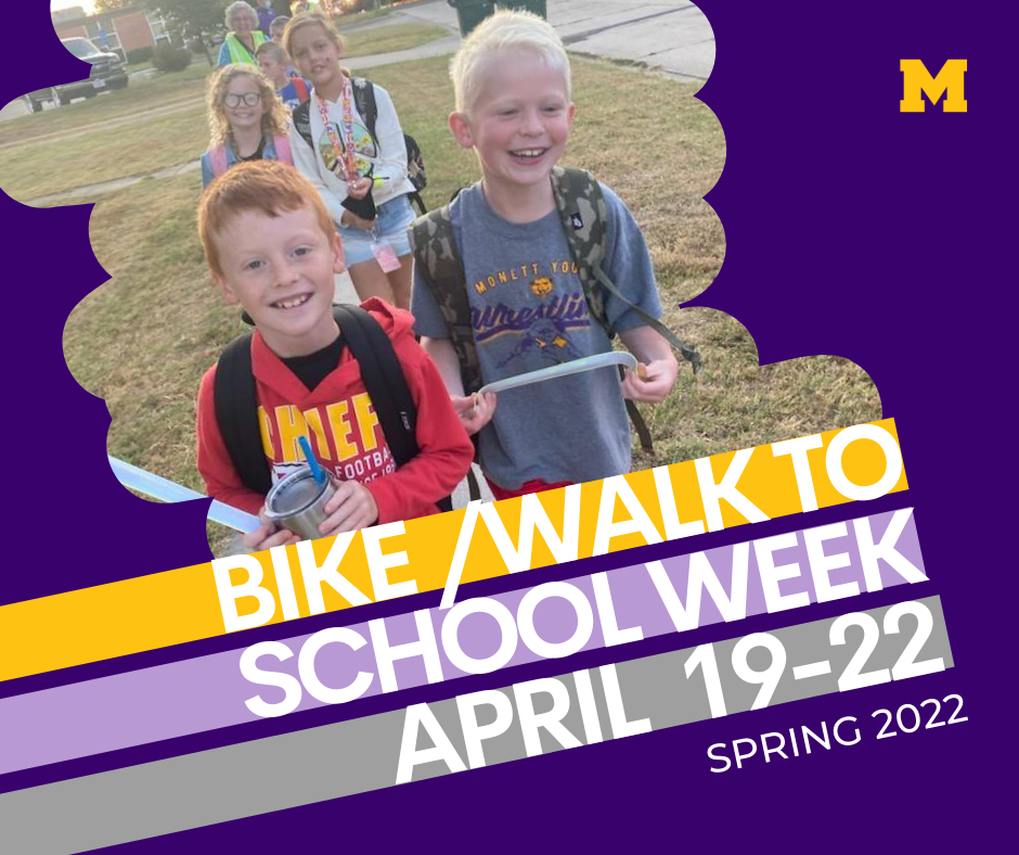 Bike/Walk to School Week April 19-22 Spring 2022