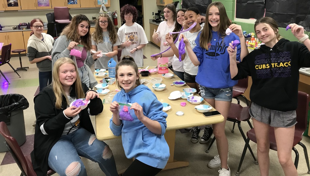 The MMS yearbook class made slime as a team-building activity and stress reliever for completing and submitting the final Yearbook pages! 