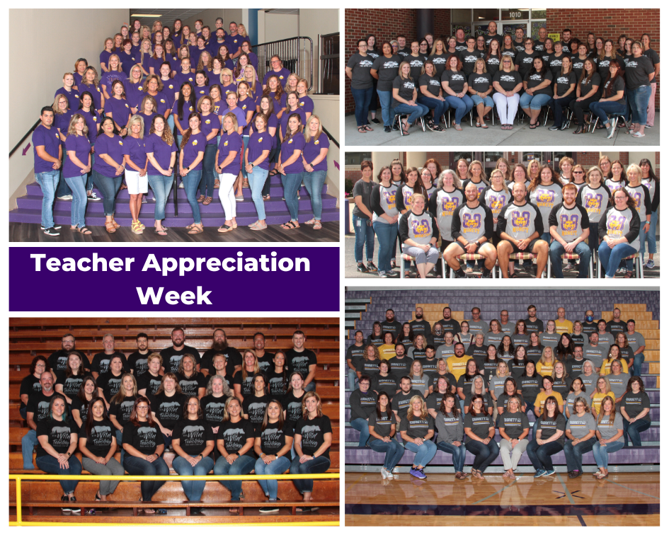 We are celebrating Teacher Appreciation Week, May 2-6! There will never be enough words to thank our teachers for the work they do every single day to keep our students learning and growing. 💜💛🐻