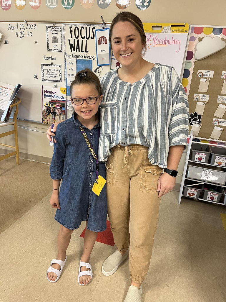 Student dressed up as her teacher. 