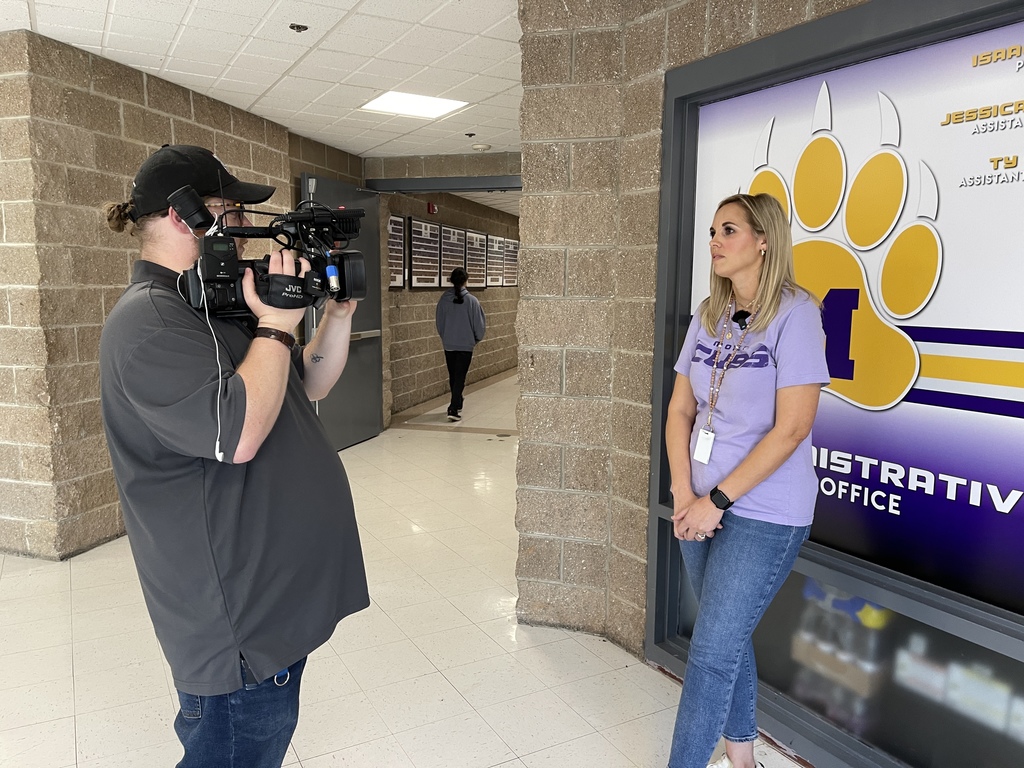 Mrs. Towles interviewed for the college and Career fair by the reporter from KSN16. 